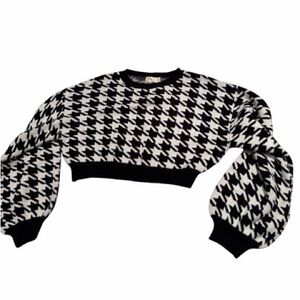 Altar’d State Cropped Houndstooth Sweater - Size XS